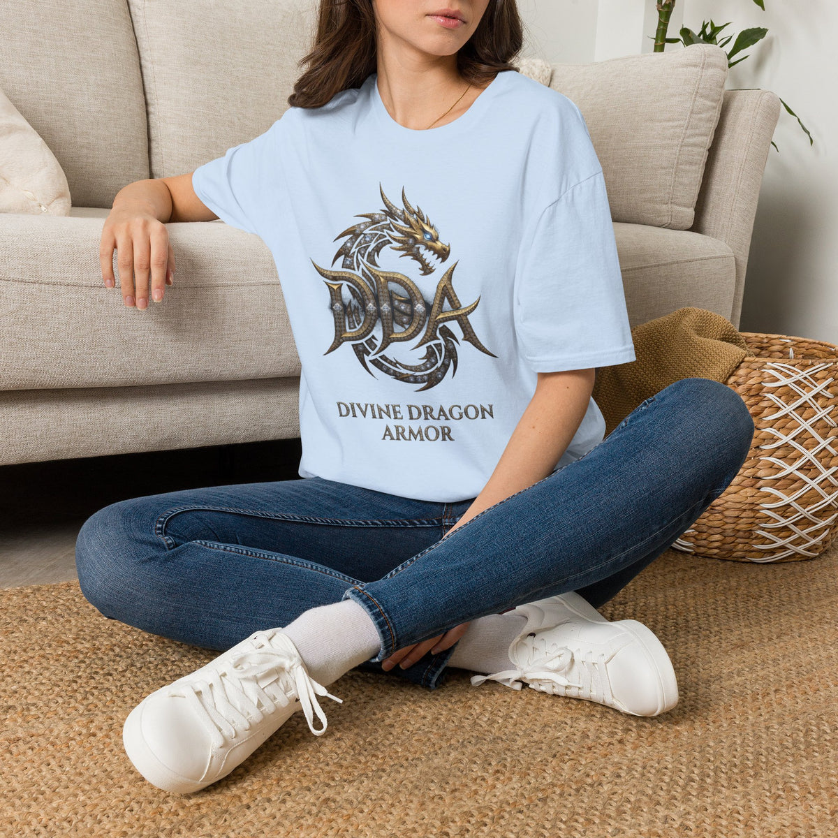 Dragon Logo Pocket T-Shirt — "DDA Divine Dragon Armor" Chest Patch