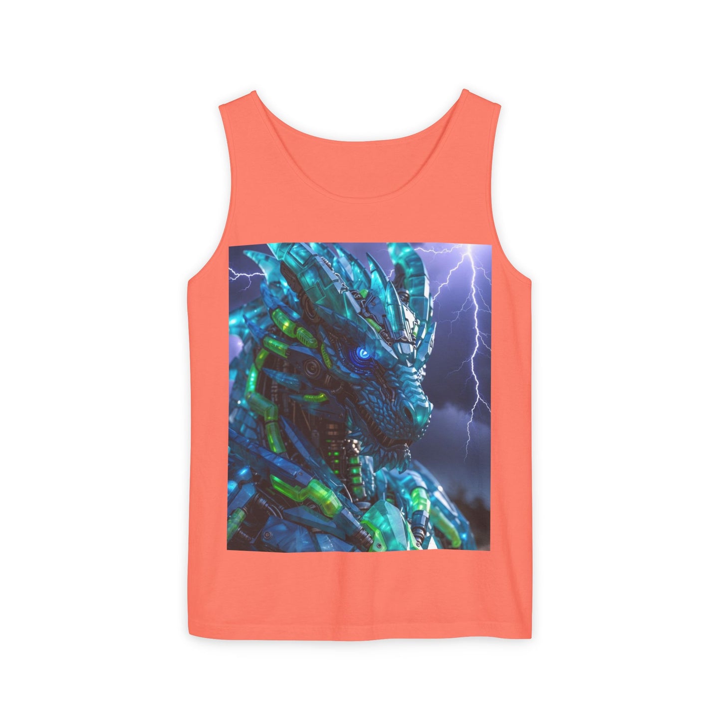 Dragon Warrior Tank Top — Neon Cyber Dragon Graphic Sleeveless Tee