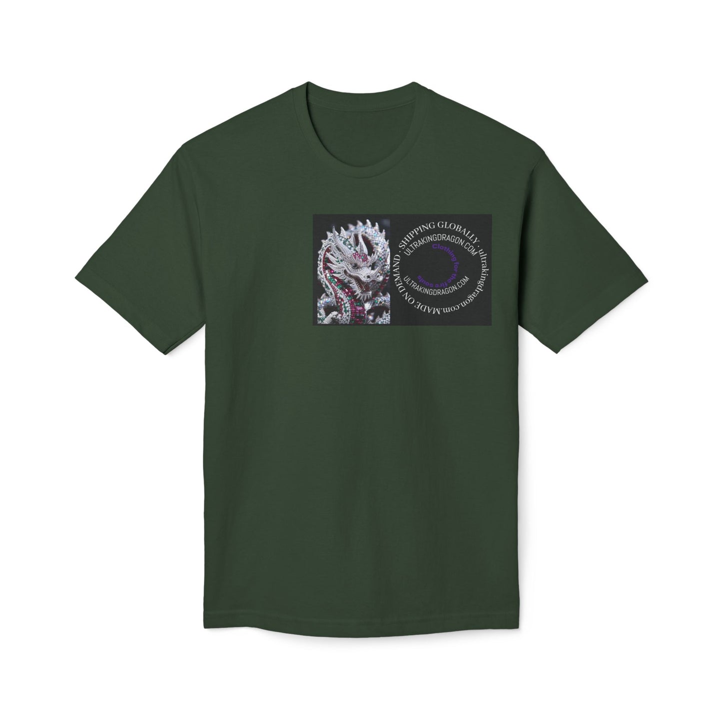 Dragon Heart T-Shirt — Floral Dragon Illustration with Circular Text