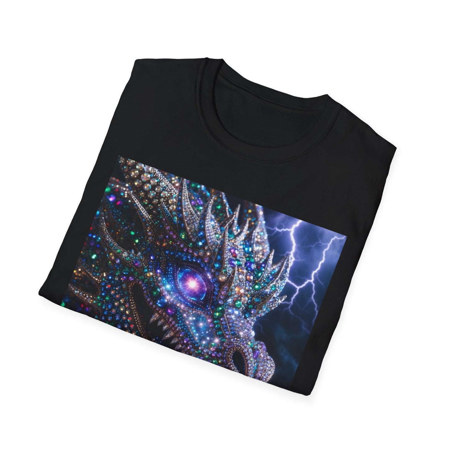 Dragon Lightning T-Shirt — Neon Crystal Fantasy Graphic Tee