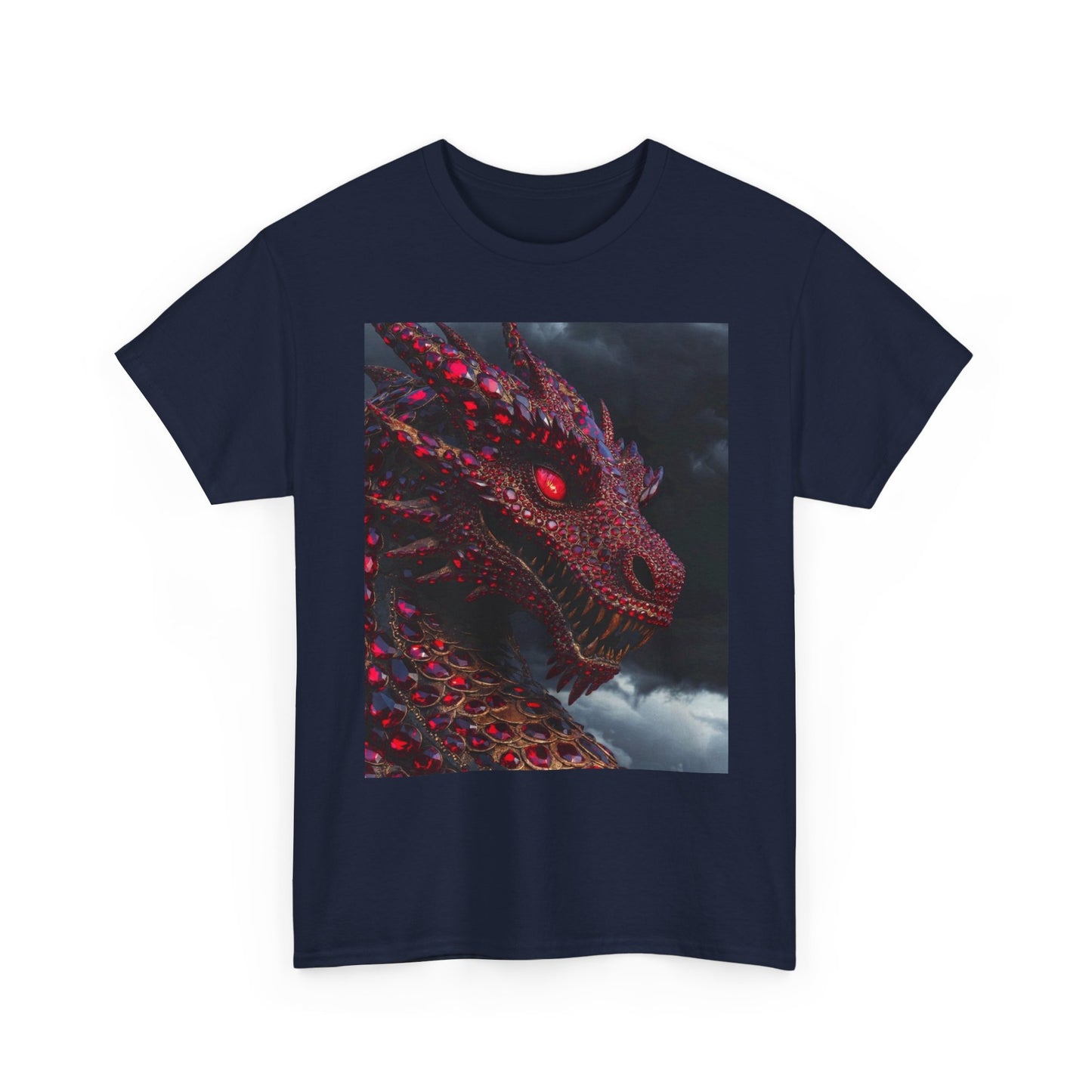 Dragon Portrait T-Shirt — Fiery Red Fantasy Dragon Graphic Tee