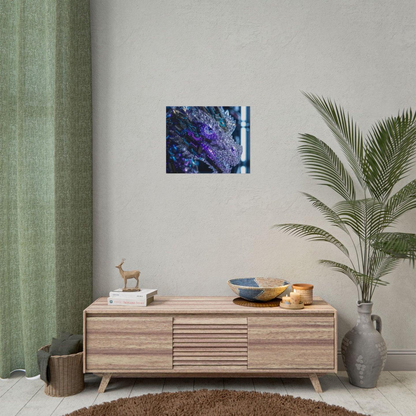 Rolled Poster — Cyber Crystal Dragon Art Print