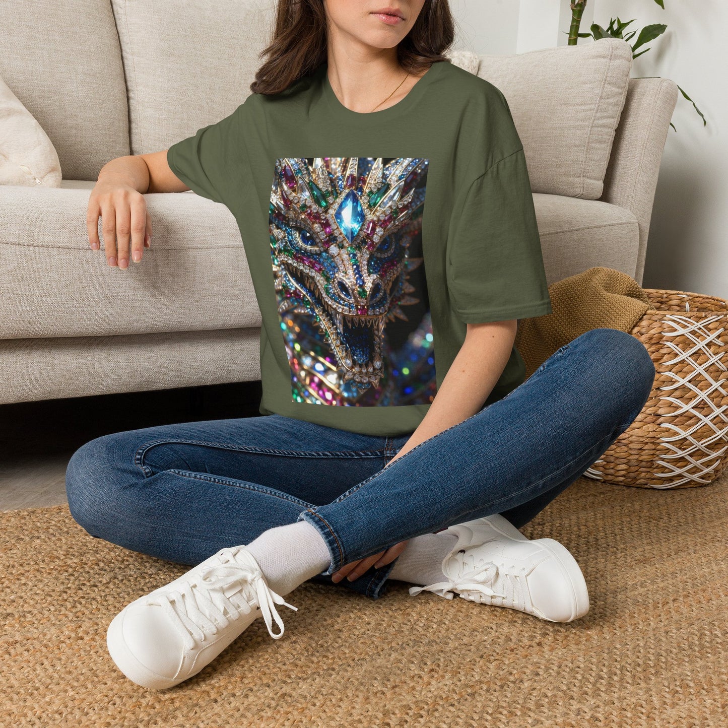 # 1 Dragon selling Gemstone Mask T-Shirt — Jewel-Encrusted Festival Tee