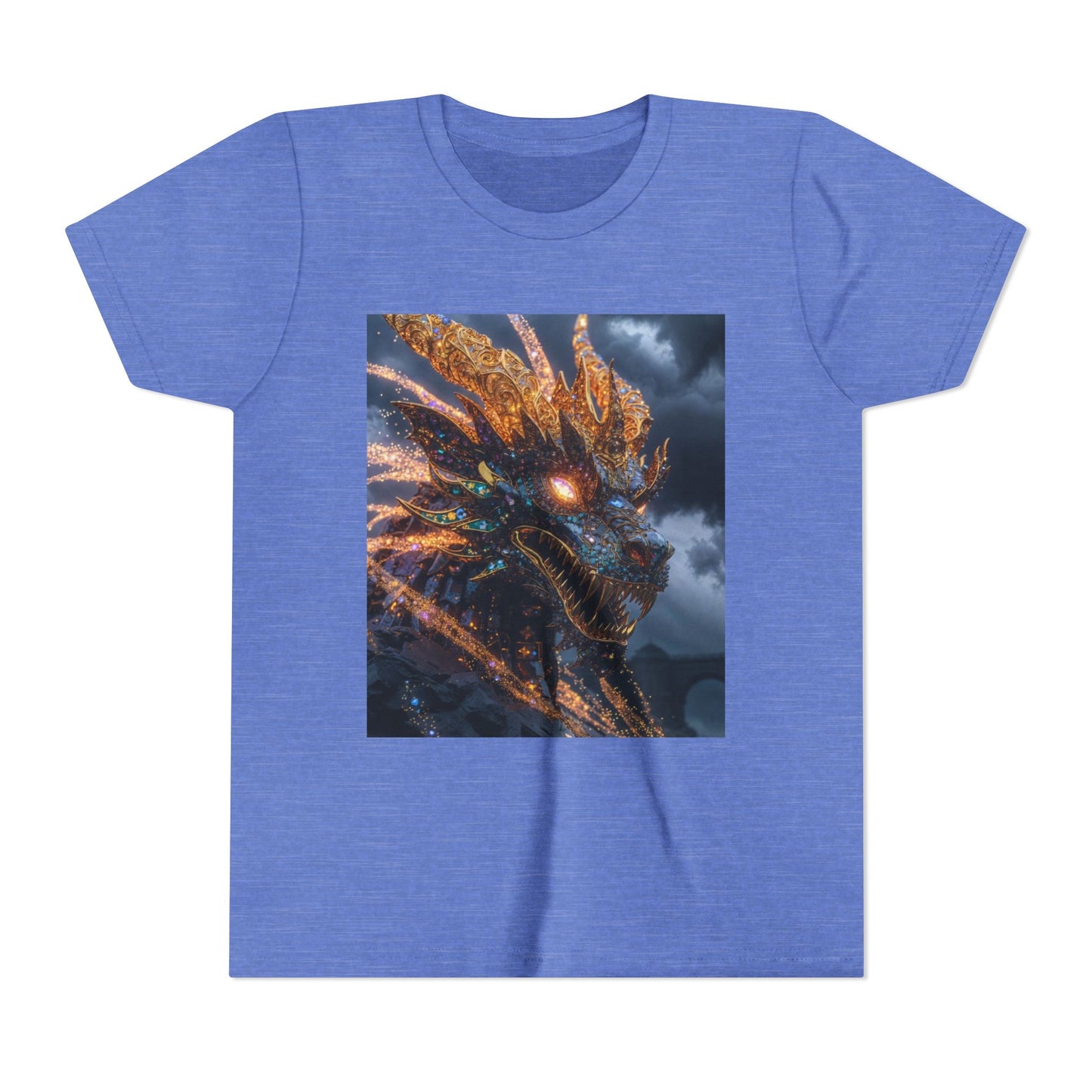 Youth Dragon Tee — Fiery Dragon Head Graphic Kids T‑Shirt