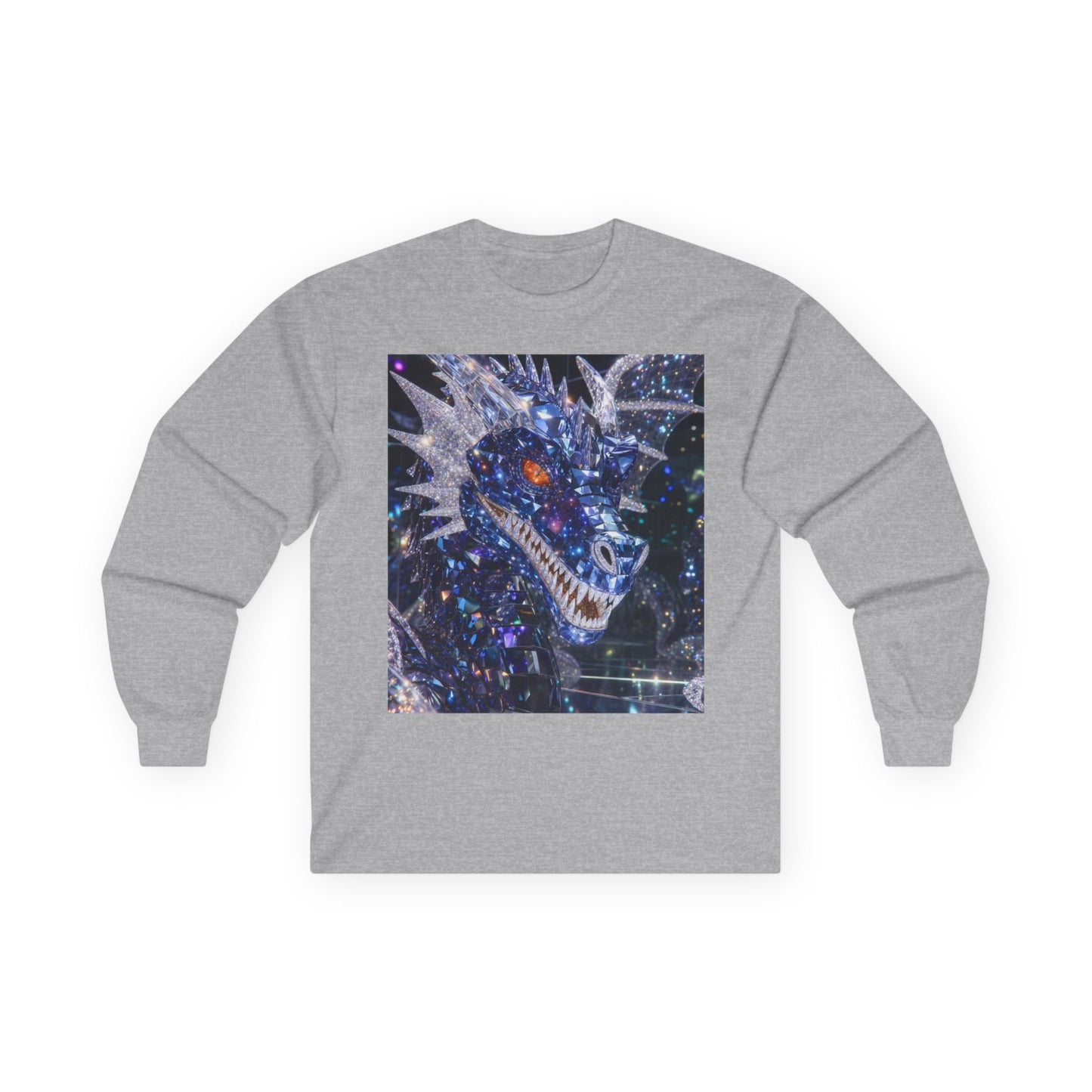 Cosmic Dragon Long Sleeve Tee — Neon Galaxy Dragon Graphic