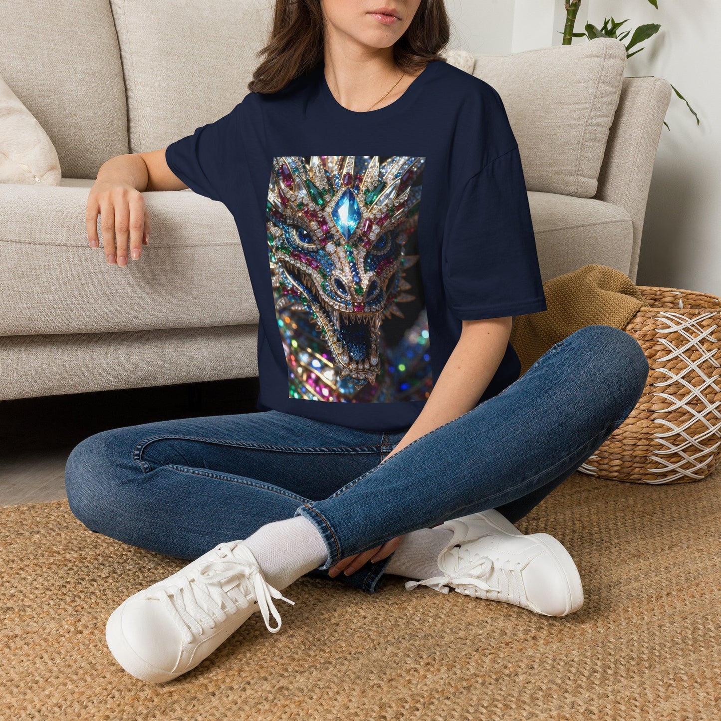 # 1 Dragon selling Gemstone Mask T-Shirt — Jewel-Encrusted Festival Tee