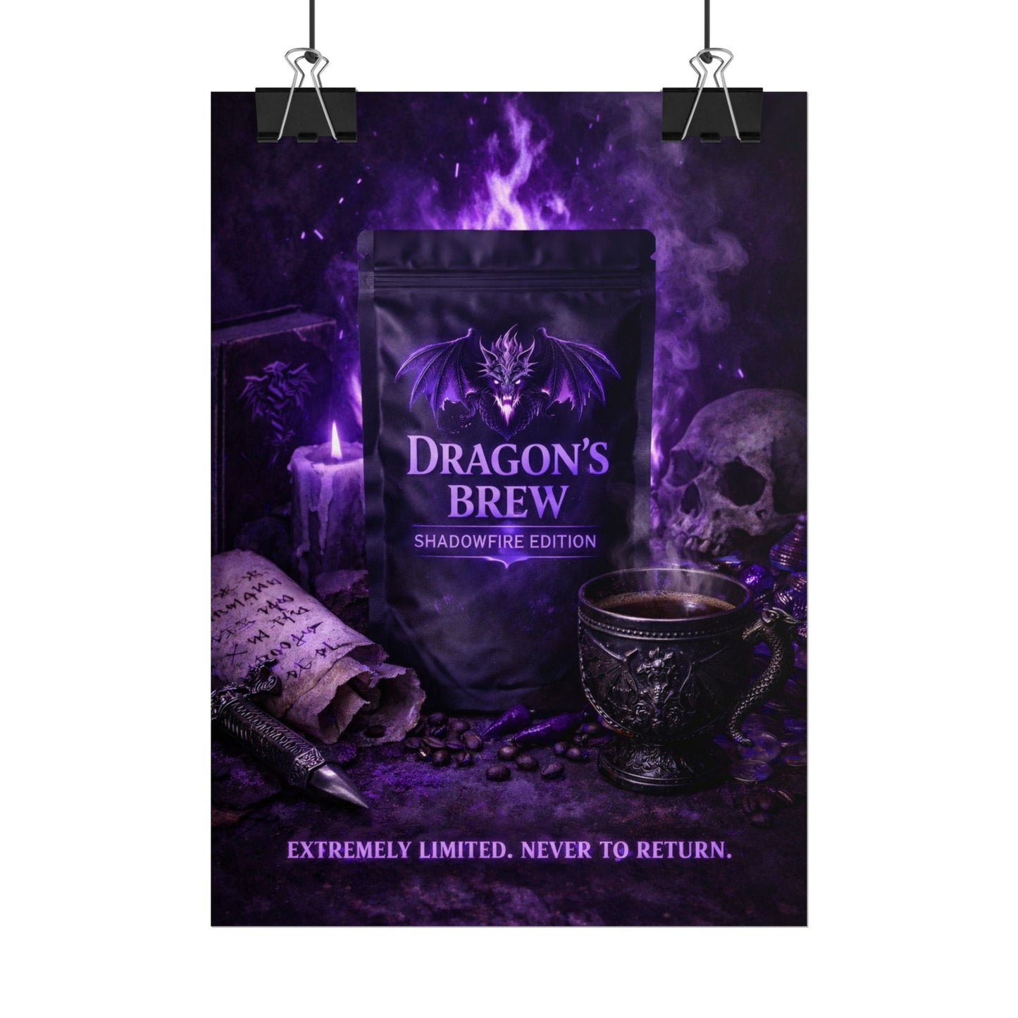 Rolled Poster — "Dragon’s Brew: Shadowfire Edition" Fantasy Poster