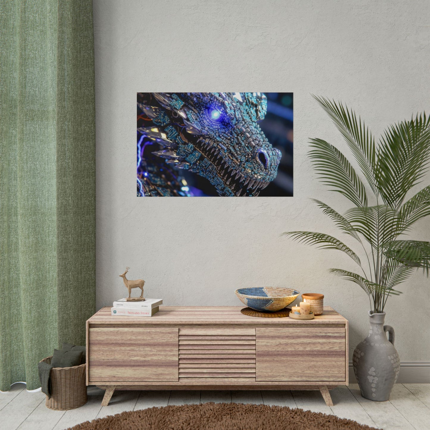 Rolled Poster — Crystal Cyber Dragon Art Print