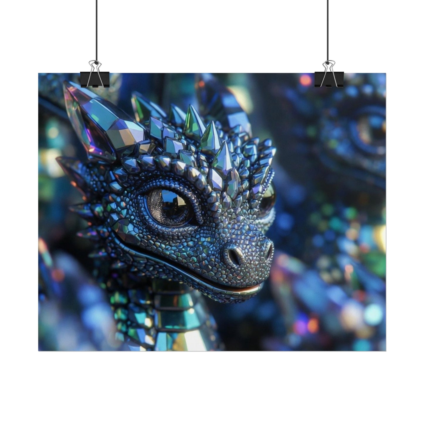 Crystal Dragon Rolled Poster — Fantasy Wall Art Print