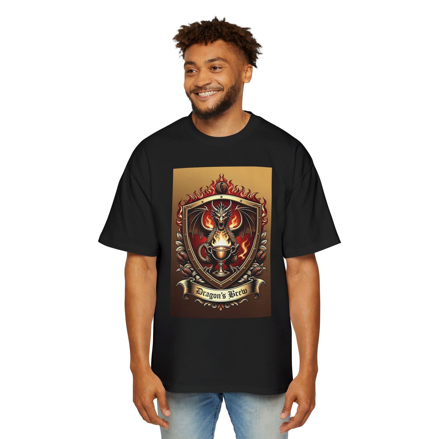 Dragons Brew Graphic Tee — “Dragon’s Brew” Medieval Fantasy Men’s T‑Shirt