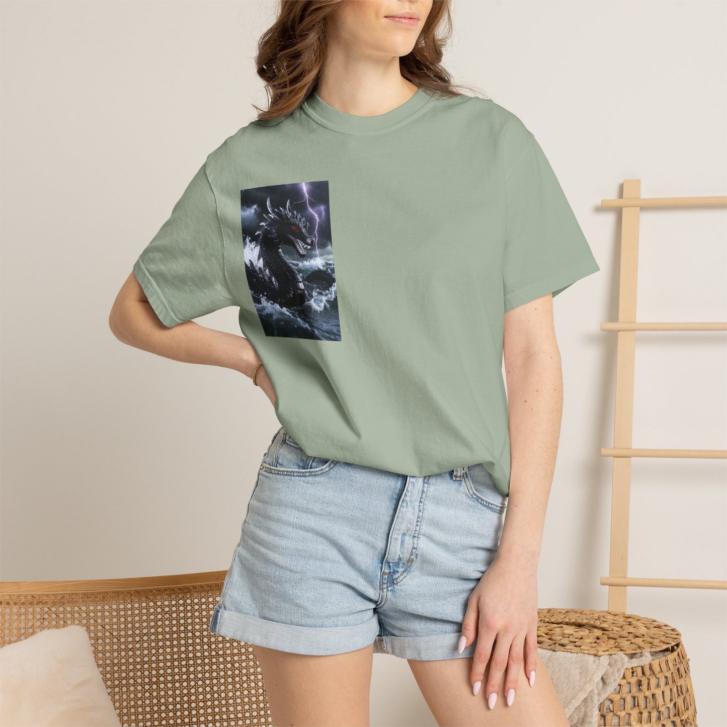 Dragon Storm Graphic T-Shirt — Dark Fantasy Chest Print
