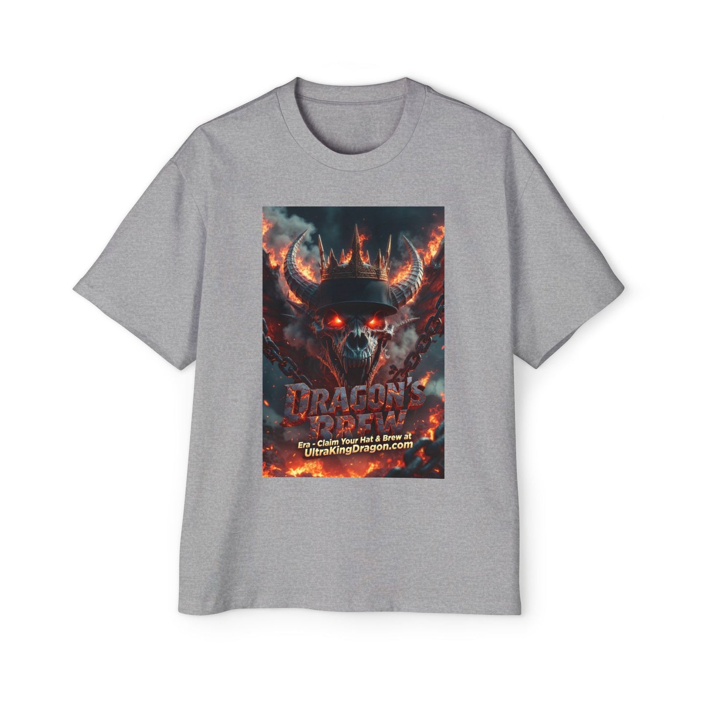 Dragon Skull Graphic Tee — Heavy Oversized Men's Fantasy T-Shirt