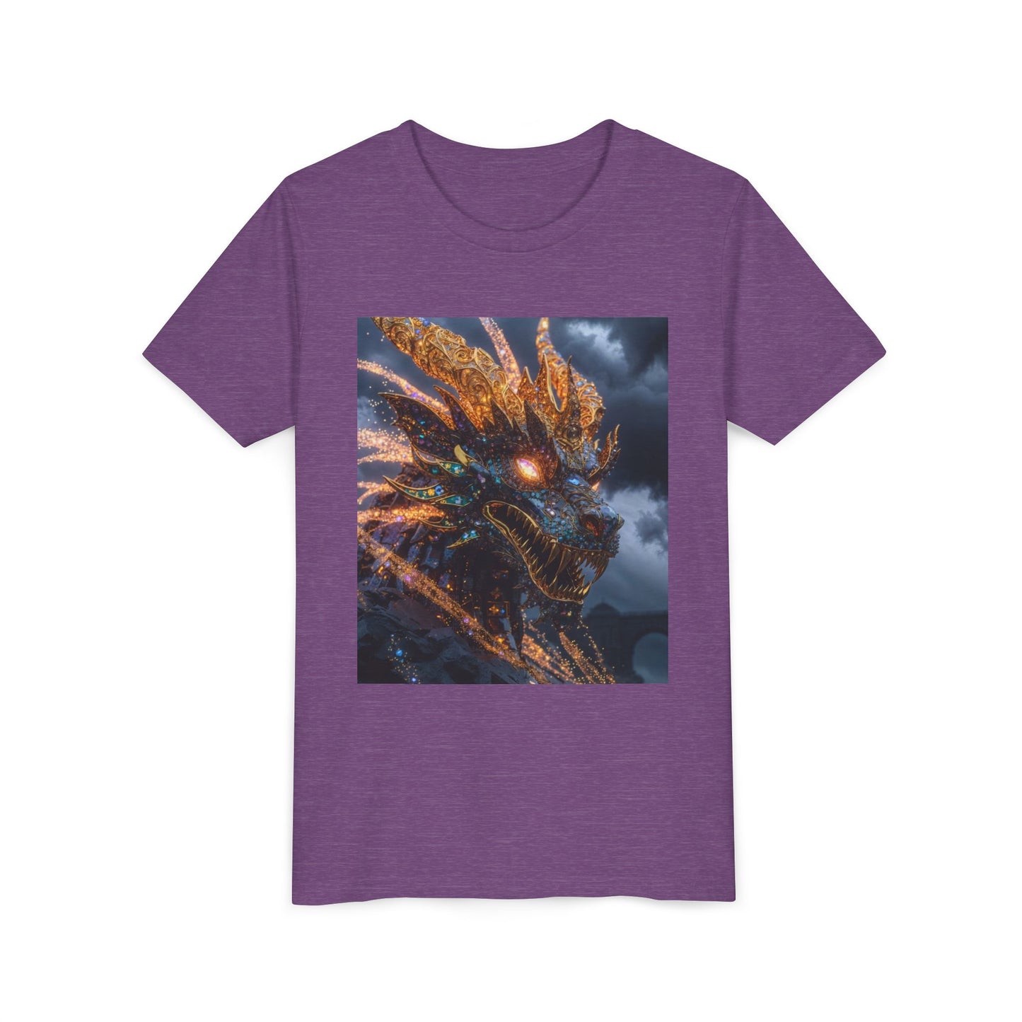 Youth Dragon Tee — Fiery Dragon Head Graphic Kids T‑Shirt
