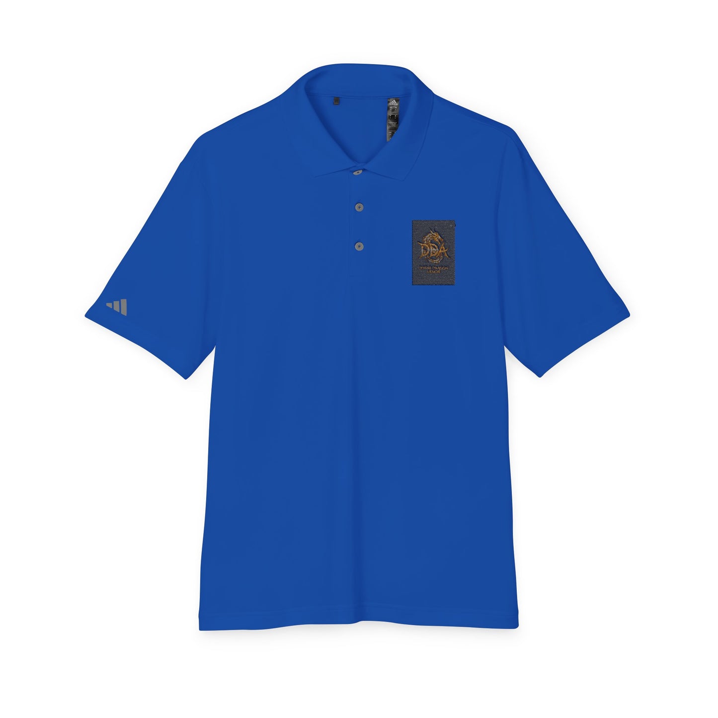 Adidas Performance Polo — Gold Crest Patch Chest Logo