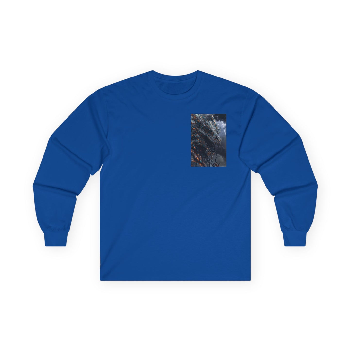 Long Sleeve Tee — Moody Ocean Cliff Photo Pocket Print