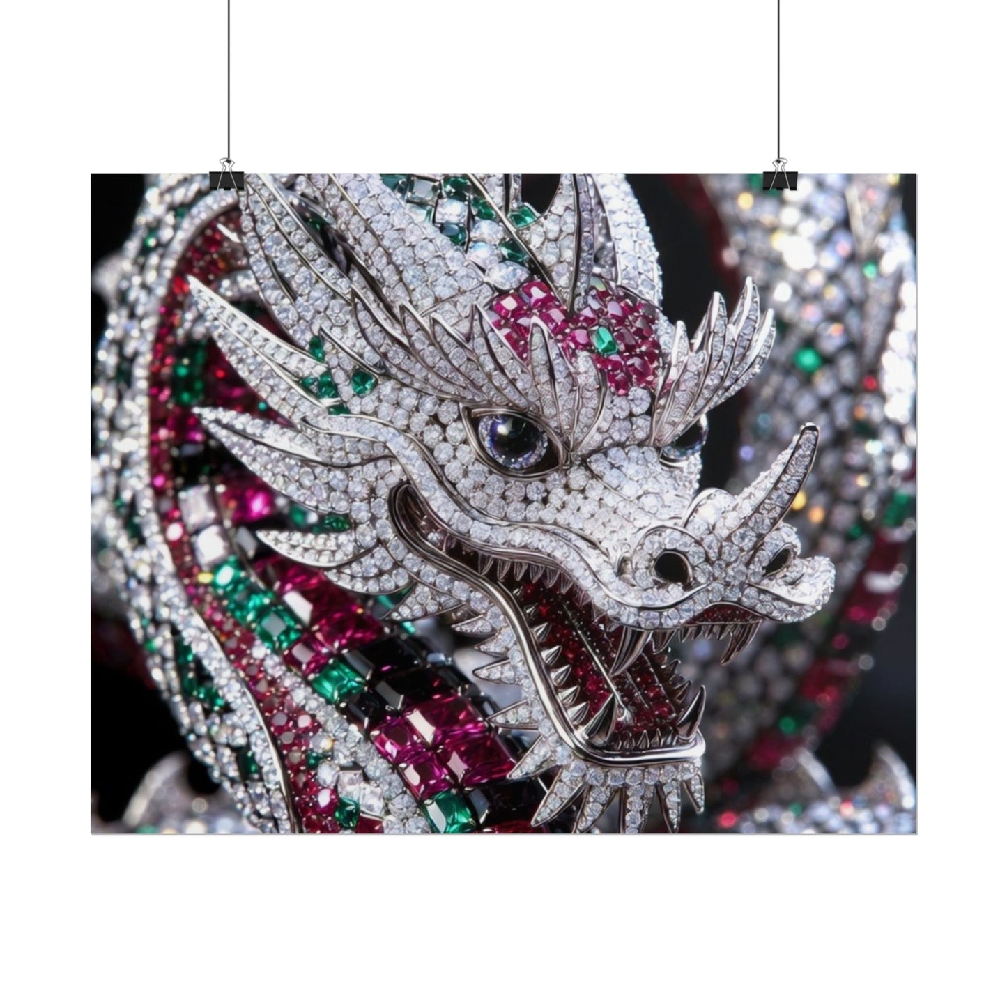 Dragon Jewel Poster — Luxury Gemstone Dragon Wall Art (Rolled Poster)