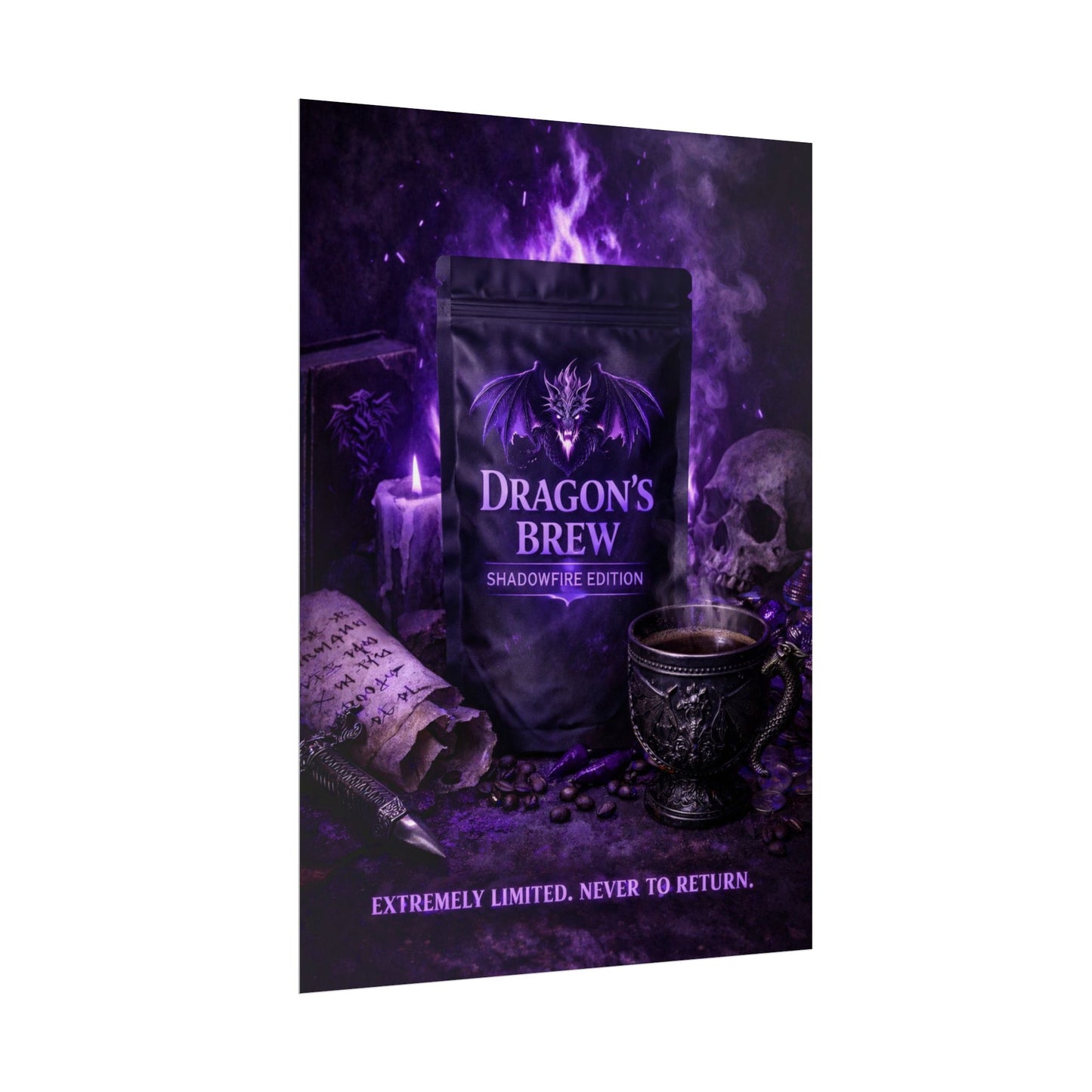 Rolled Poster — "Dragon’s Brew: Shadowfire Edition" Fantasy Poster