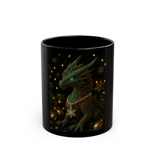 A Christmas GIFT Fantasy Dragon Mug - Enchanted 11oz/15oz Black Coffee Cup