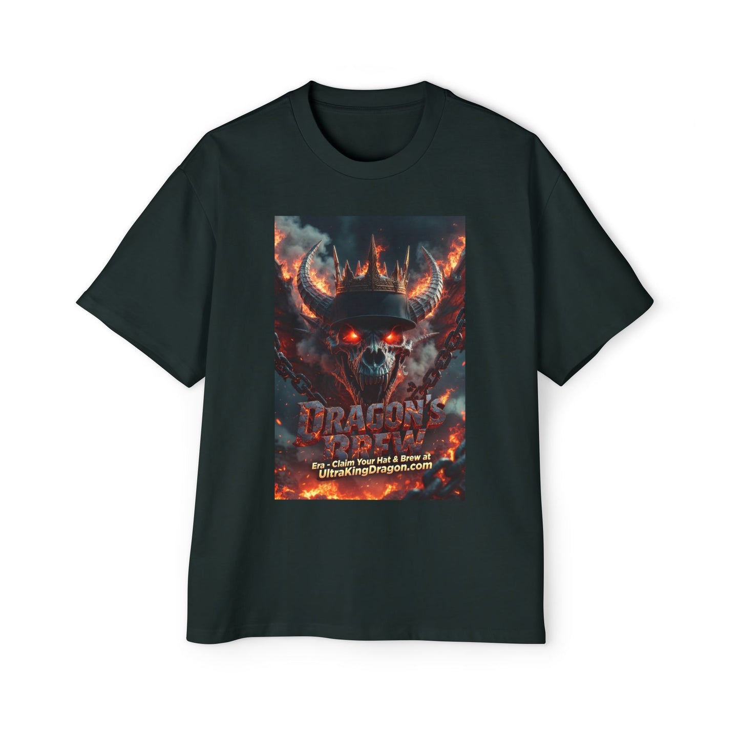 Dragon Skull Graphic Tee — Heavy Oversized Men's Fantasy T-Shirt