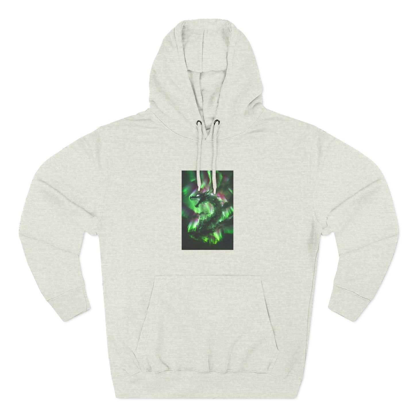 Green Nebula Abstract Hoodie — Aurora Swirl Fleece Pullover