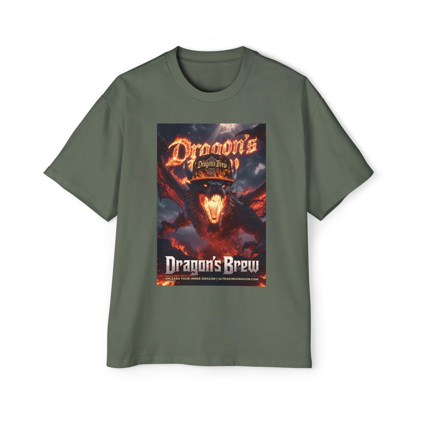 Dragon's Brew Graphic Tee — Fiery Dragon Beer Poster T-Shirt