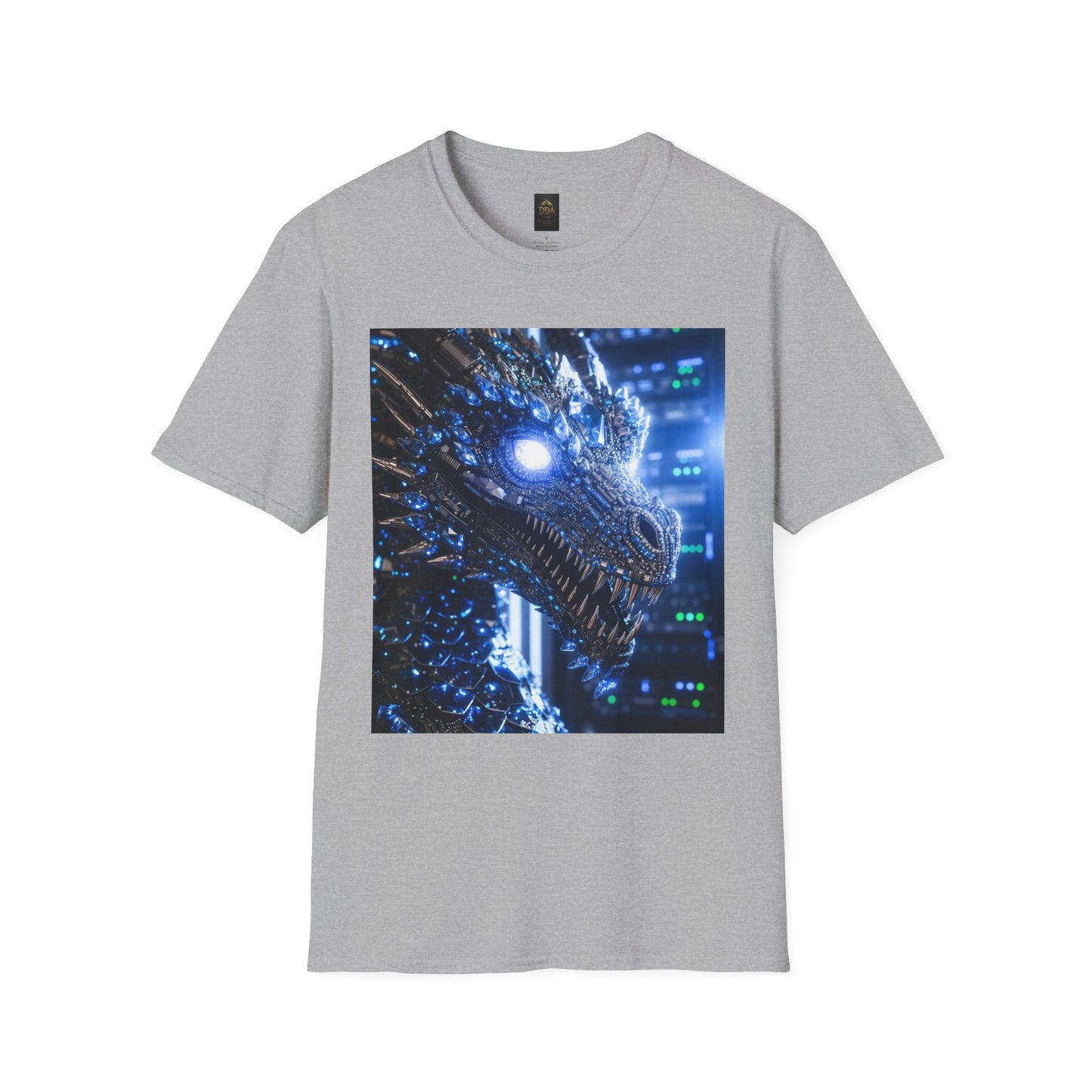 A Cyber Dragon Graphic T-Shirt — Futuristic Neon Dragon Design