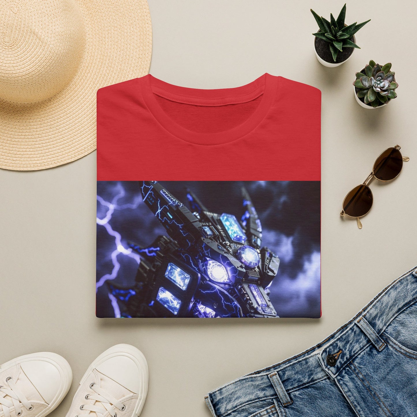 Dragon Mech Lightning T-Shirt — Cyber Dragon Graphic Tee