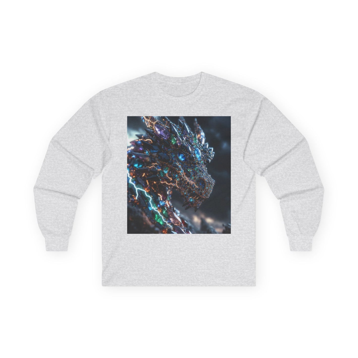 Dragon Cybercore Long Sleeve Tee - Neon Godzilla Art