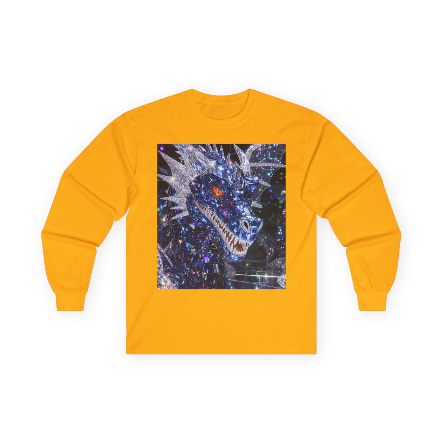 Cosmic Dragon Long Sleeve Tee — Neon Galaxy Dragon Graphic