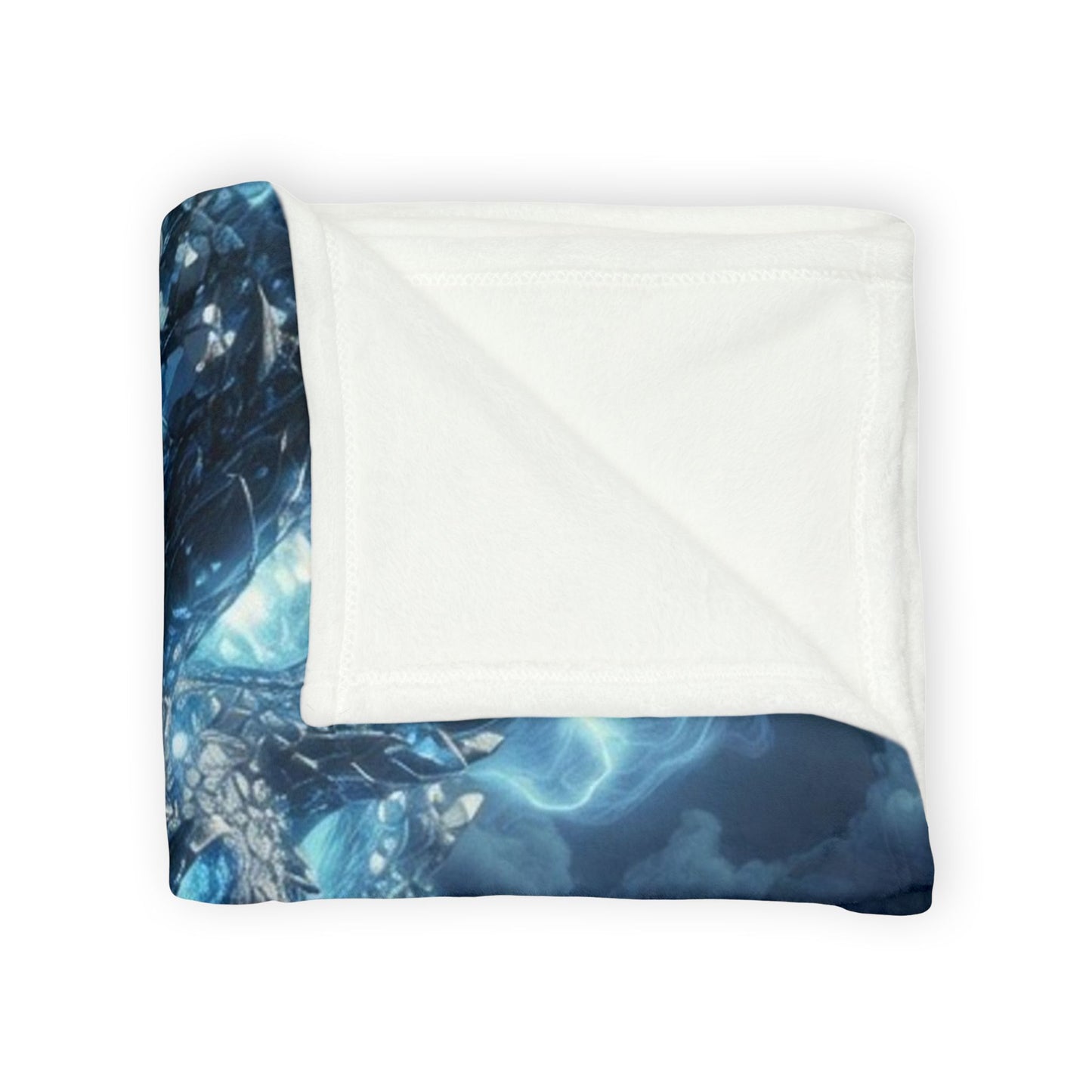 Electric Blue Dragon Blanket — Mystic Lightning Monster Throw