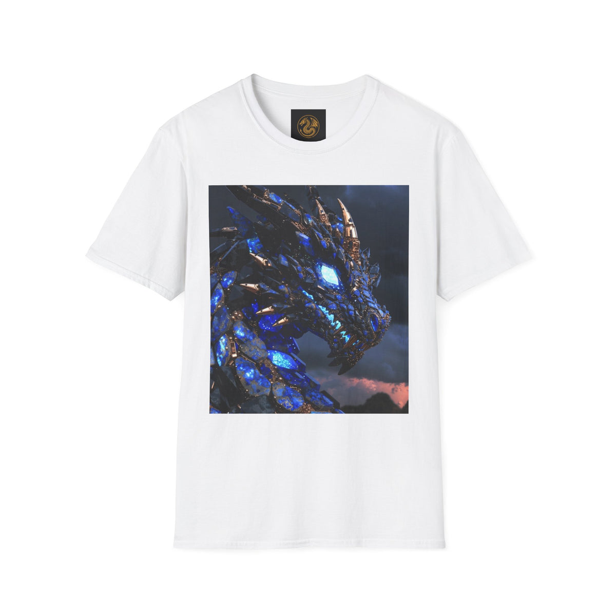 Blue Crystal Dragon T-Shirt — Mythical Fantasy Dragon Tee
