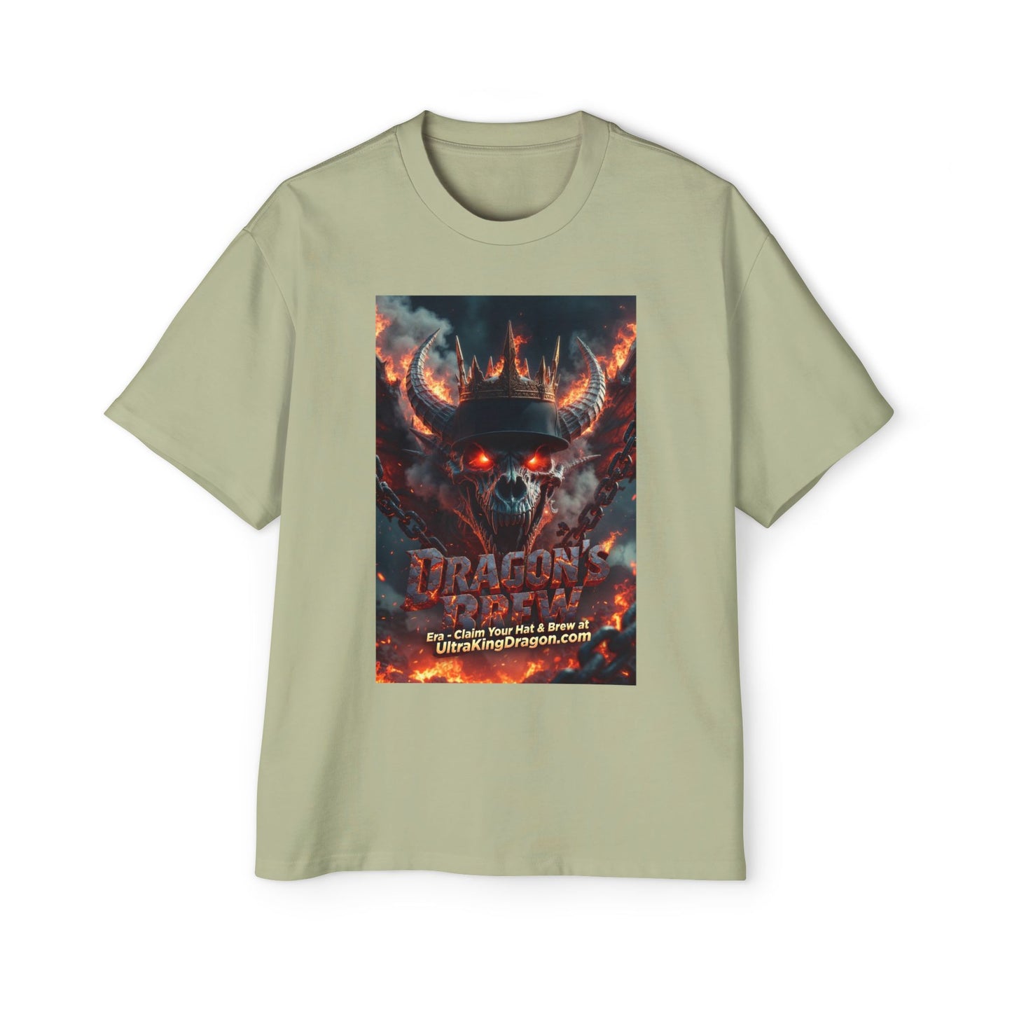 Dragon Skull Graphic Tee — Heavy Oversized Men's Fantasy T-Shirt