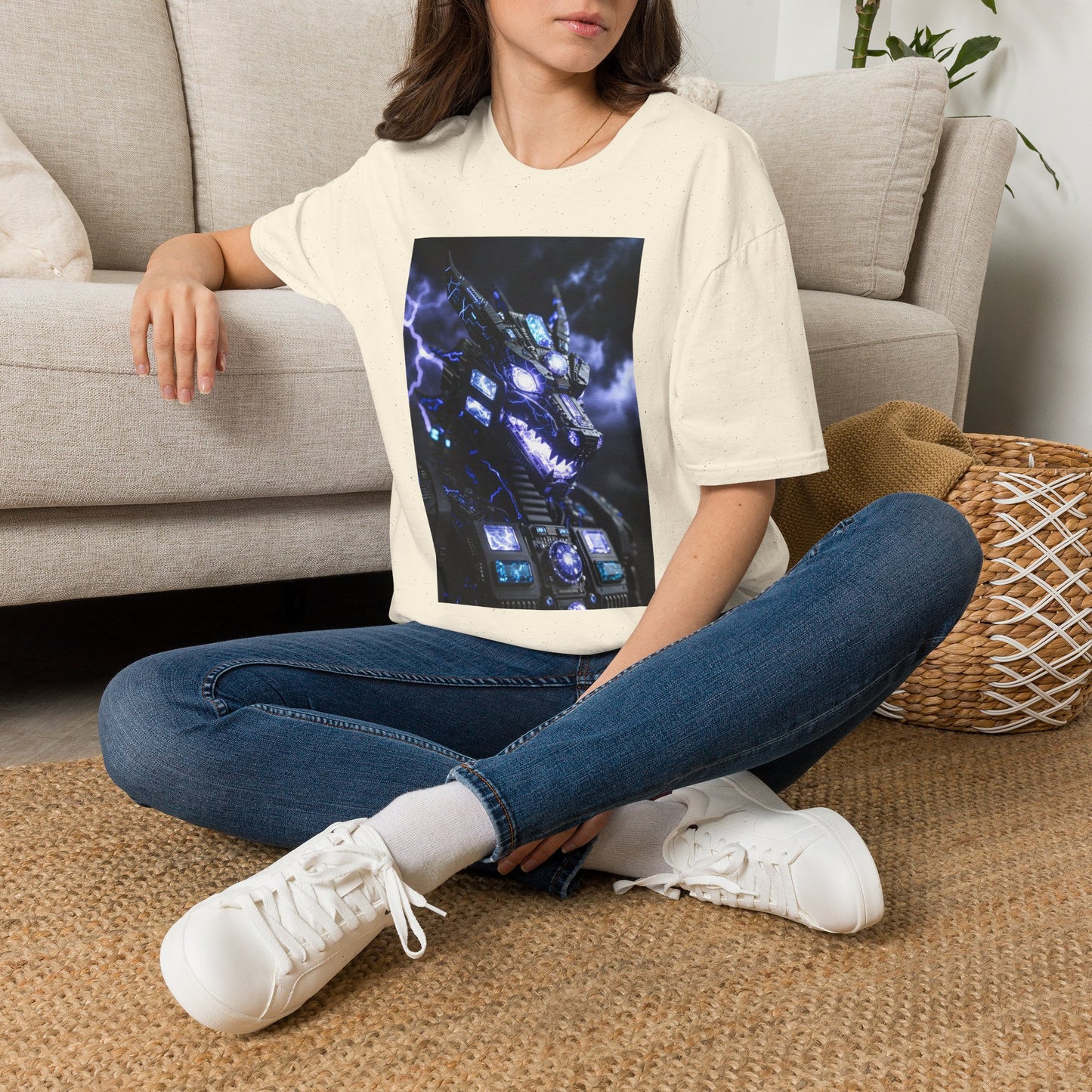 A Dragon Mech Lightning T-Shirt — Cyber Dragon Graphic Tee