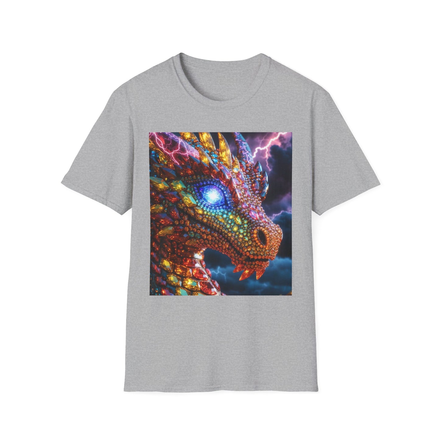Dragon Head T-Shirt — Colorful Lightning Fantasy Graphic Tee