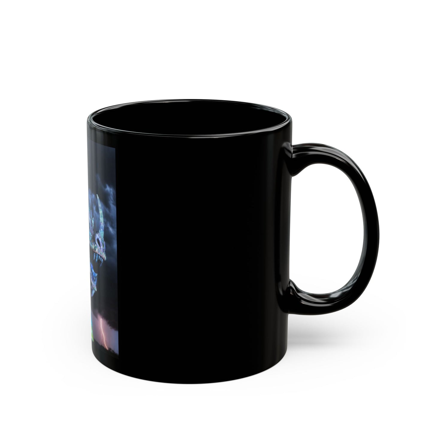 Storm Dragon Black Mug — Colorful Mythical Dragon Coffee Cup (11oz/15oz)