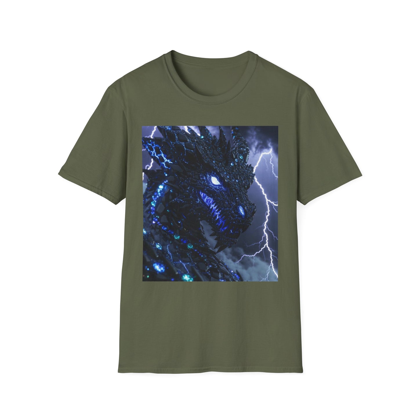 Lightning Godzilla T-Shirt – Neon Blue Monster Tee