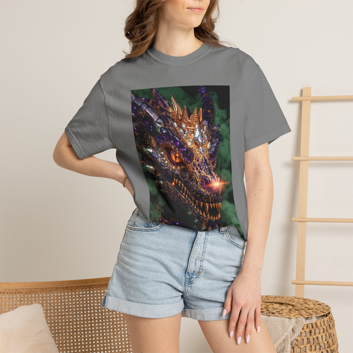 A Dragon Pocket Graphic T‑Shirt — Fiery Fantasy Chest Print