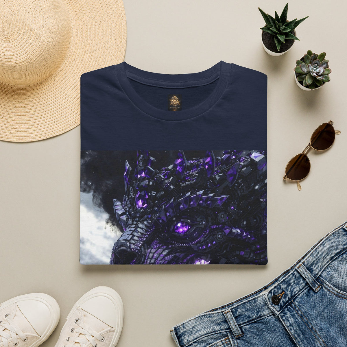 A Purple Dragon Skull T-Shirt — Divine Dragon Armor Logo Tee