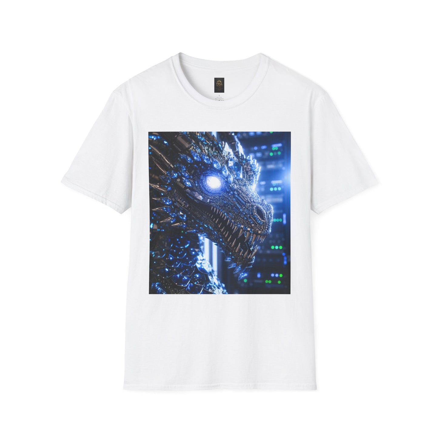 A Cyber Dragon Graphic T-Shirt — Futuristic Neon Dragon Design