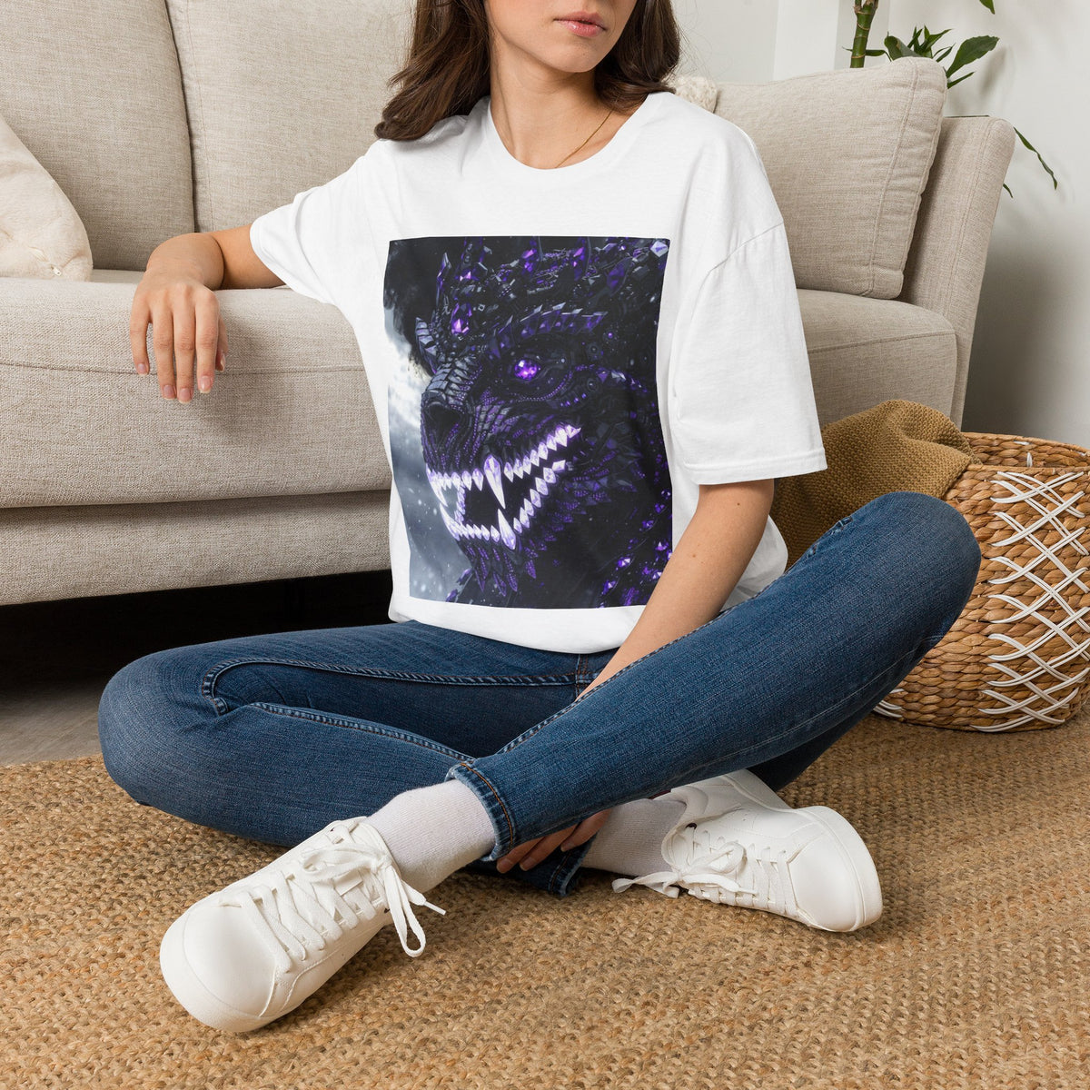 A Purple Dragon Skull T-Shirt — Divine Dragon Armor Logo Tee