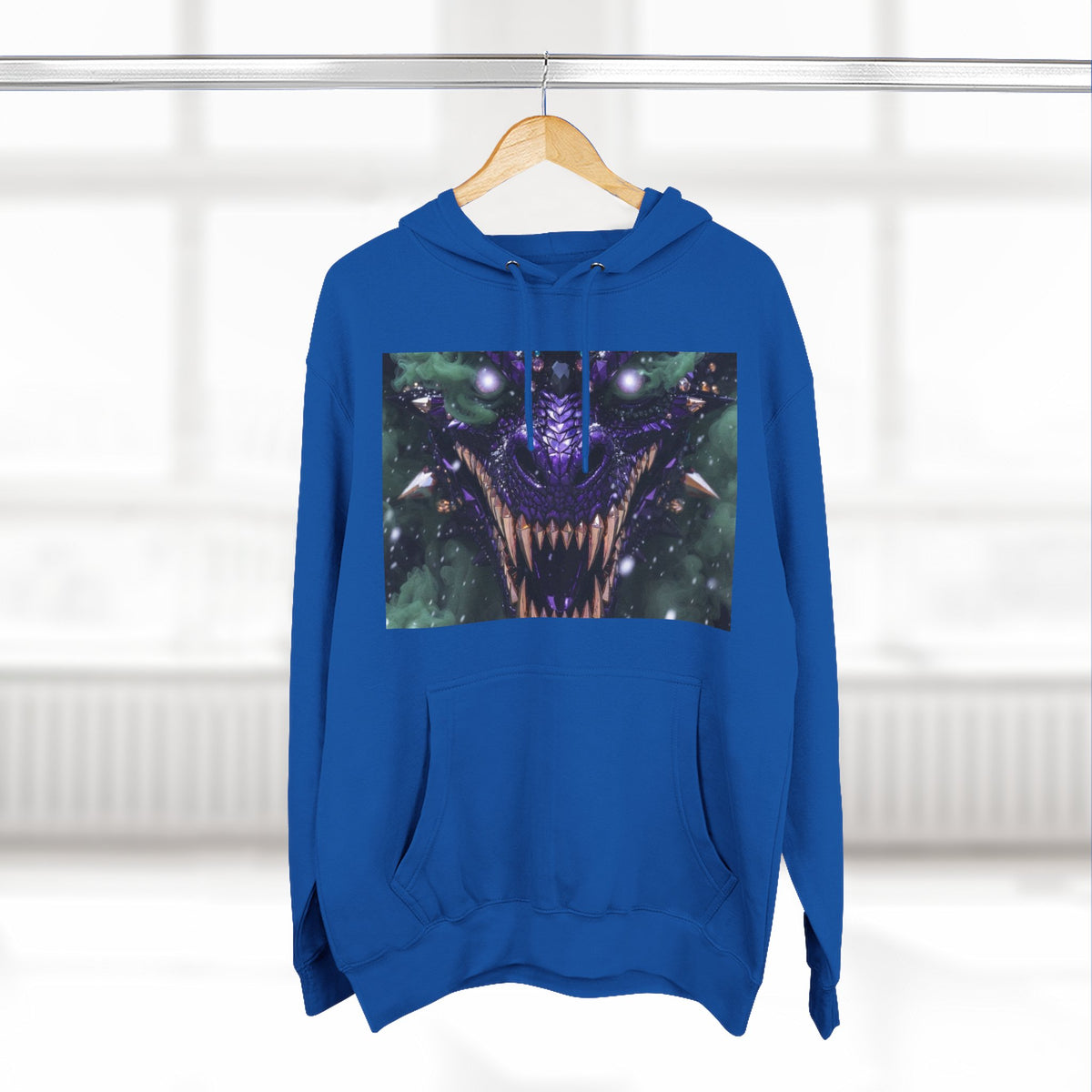 A Mystic Cosmic 🐉 Hoodie — Astral Galaxy Cat Chest Print Fleece Hoodie