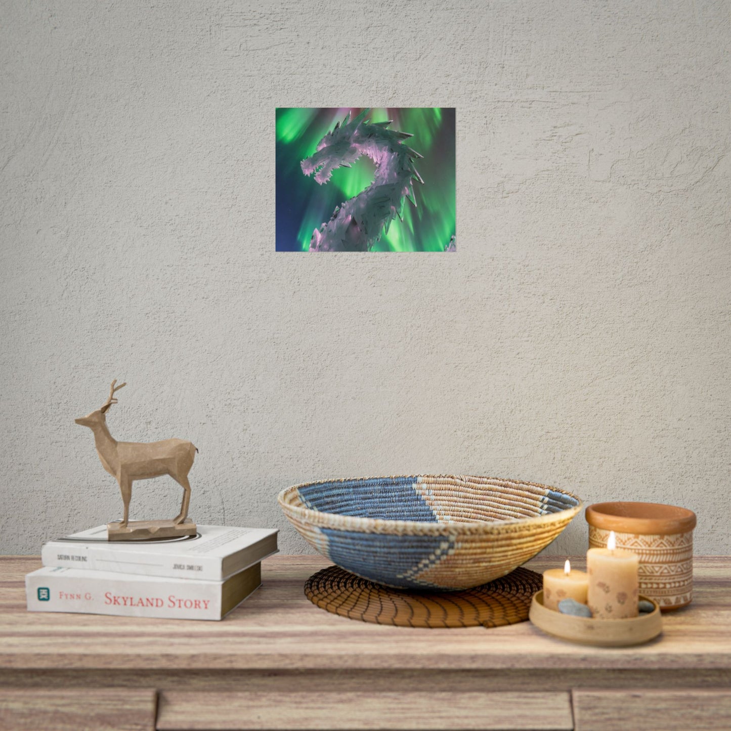 Aurora Ice Dragon Poster — Fantasy Wall Art Rolled Poster