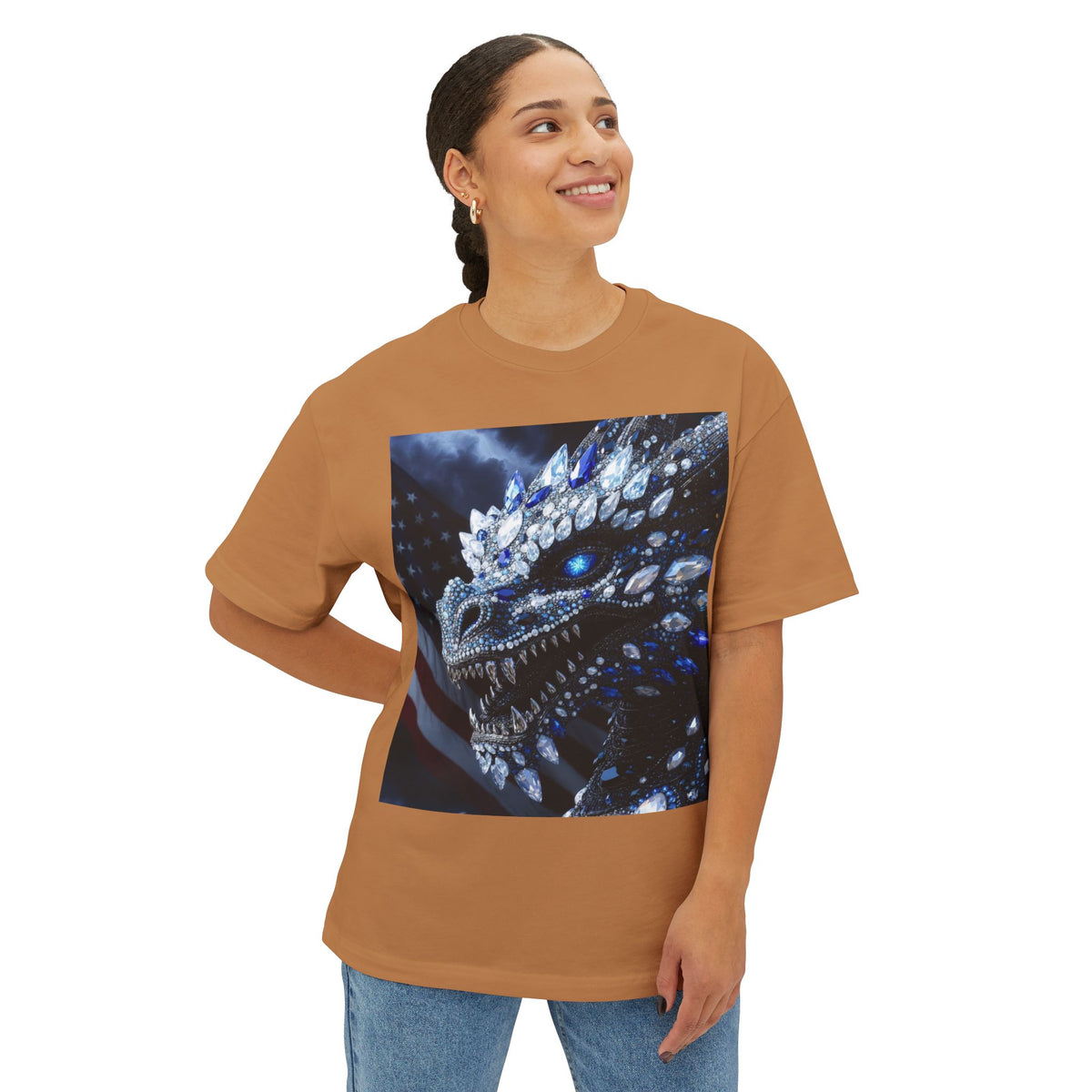 A Dragon USA 🇺🇸 Oversized Boxy Tee - Relaxed Fit Shirt for Casual Wear, Perfect Gift for Birthdays, Holidays, Lounge, Everyday Style, Uplifting [...]