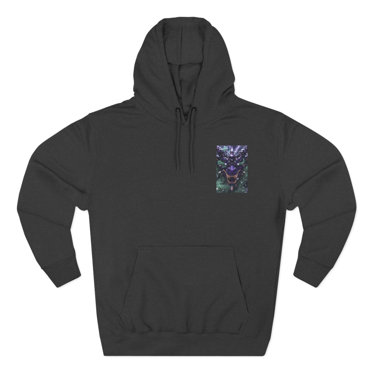 A Mystic Cosmic 🐉 Hoodie — Astral Galaxy Cat Chest Print Fleece Hoodie