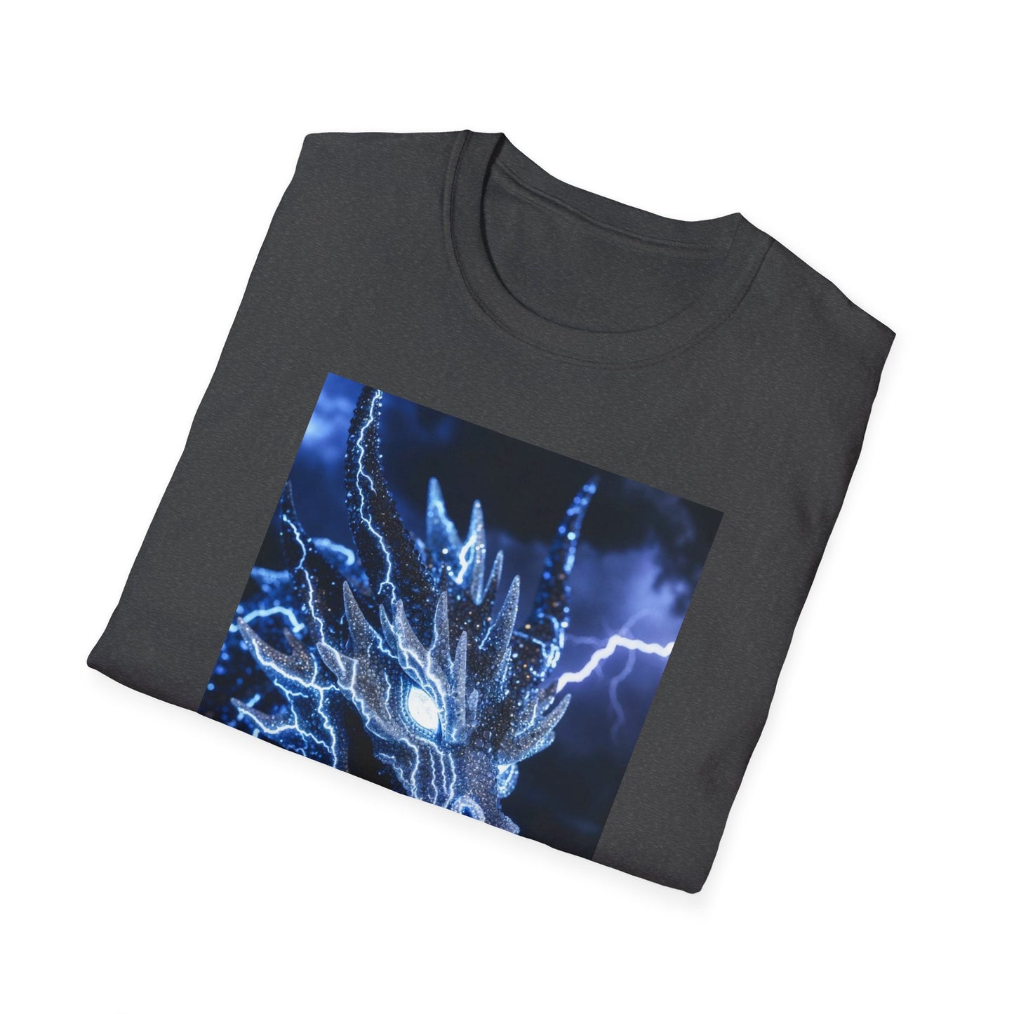 Lightning Dragon T-Shirt — Electric Blue Mythical Dragon Graphic Tee