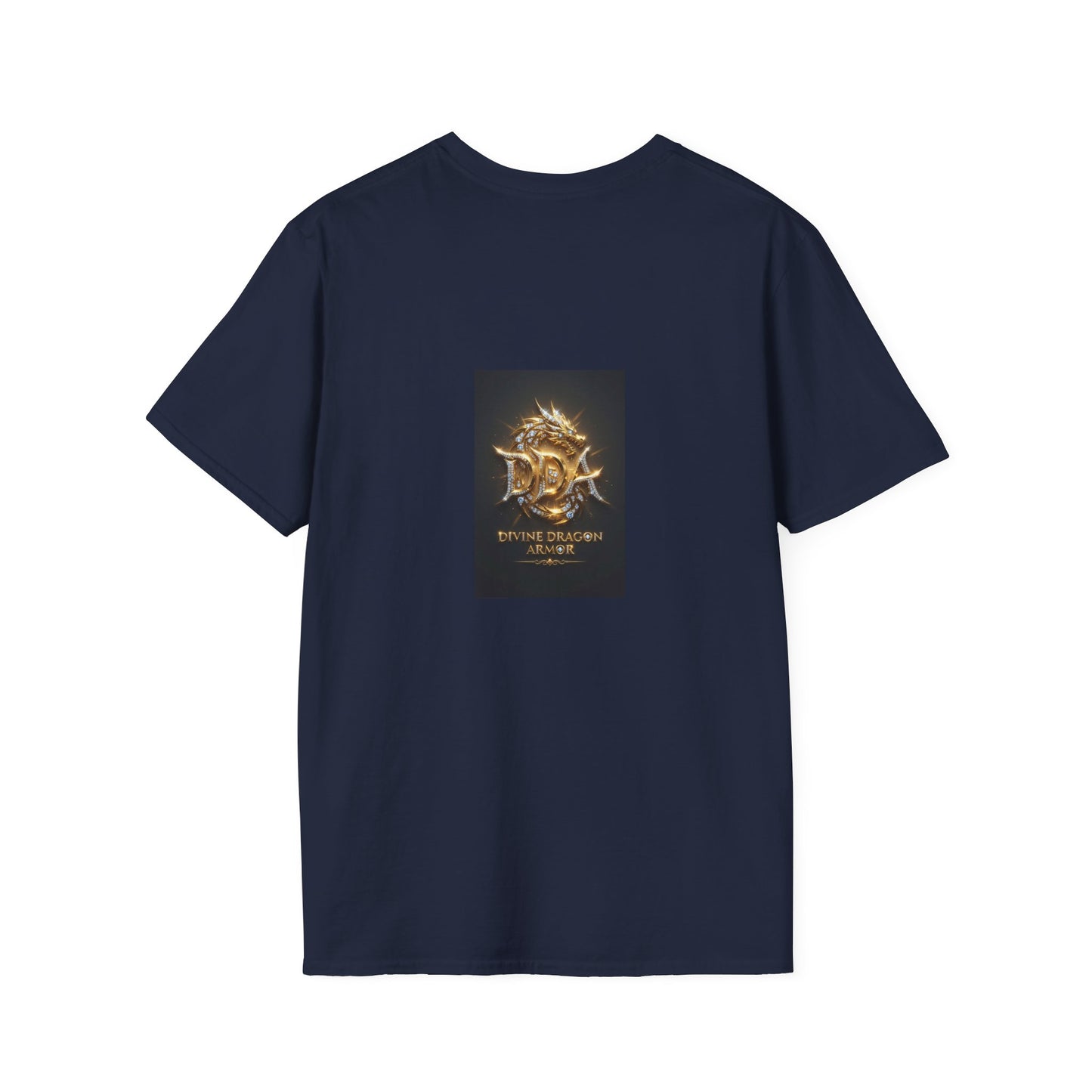 #1 seller DDA DIVINE DRAGON ARMOR T-Shirt — Golden Dragon Emblem Chest Logo, Fantasy Gaming Fan Tee