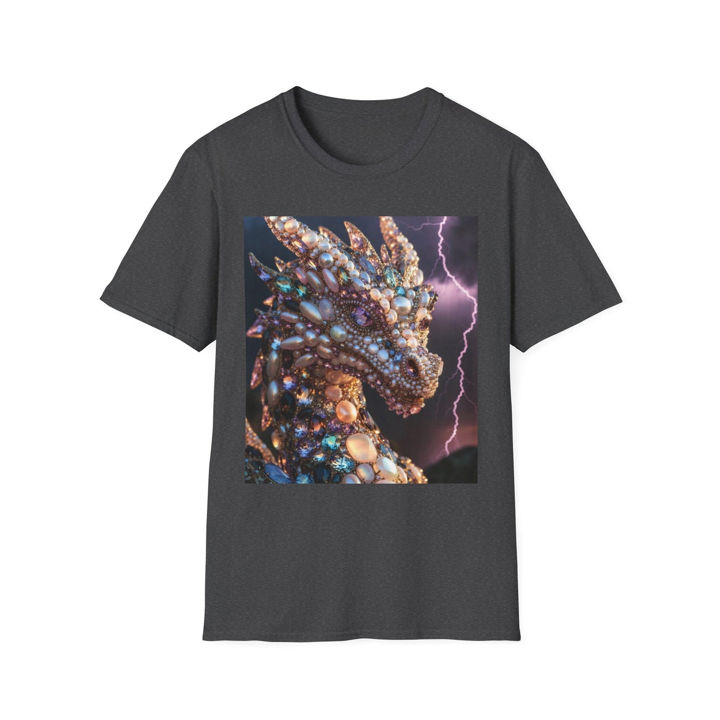 Dragon Gem Art T-Shirt — Fantasy Lightning Dragon Graphic Tee