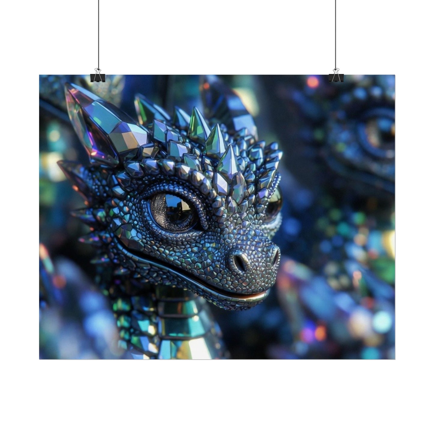 Crystal Dragon Rolled Poster — Fantasy Wall Art Print