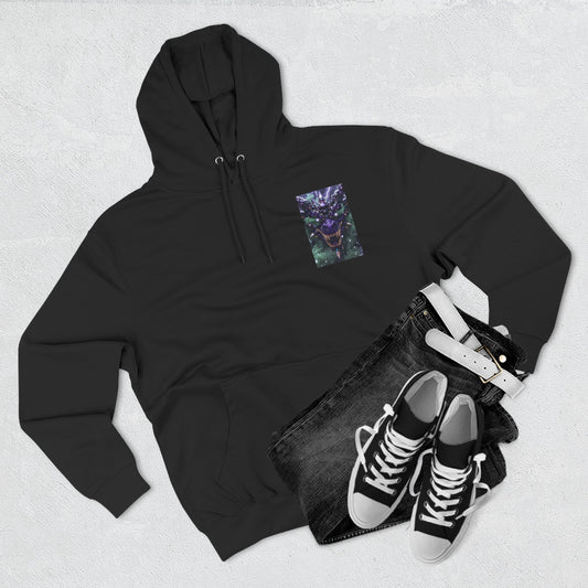 A Mystic Cosmic 🐉 Hoodie — Astral Galaxy Cat Chest Print Fleece Hoodie
