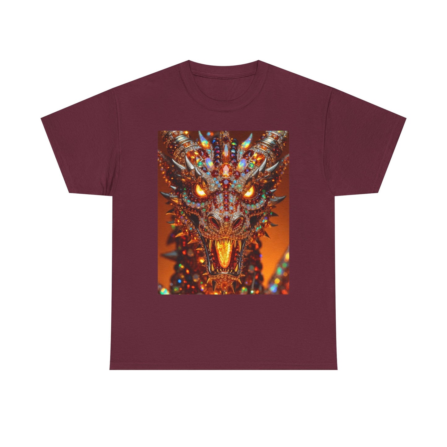 Dragon Face T-Shirt — Fiery Mythical Creature Graphic Tee